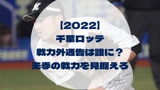 22 千葉ロッテマリーンズ戦力外通告予想 ベテラン選手は 功労者は